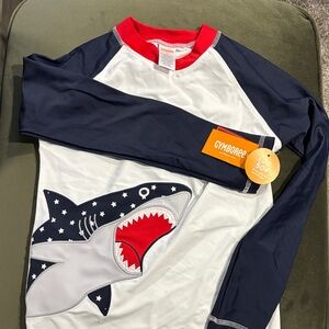 Gymboree Kids Shark Rashguard - Navy, Red, White